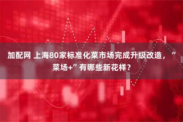 加配网 上海80家标准化菜市场完成升级改造，“菜场+”有哪些新花样？