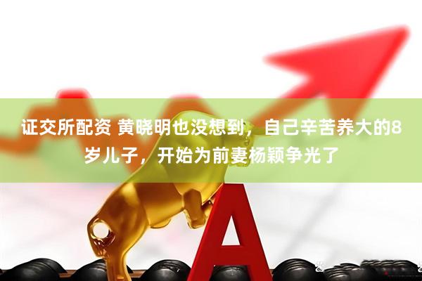 证交所配资 黄晓明也没想到，自己辛苦养大的8岁儿子，开始为前妻杨颖争光了
